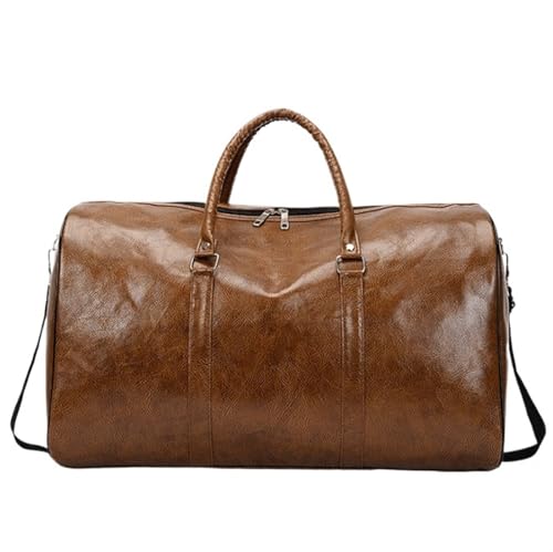 Für Reisen Kurzurlaub Weekender-Tasche Für Herren, PU-Leder, Reisetasche, wasserdichte Reisetasche, Handgepäcktasche Mit Kulturbeutel (Color : B, Size : 50 * 26 * 28cm) von NESPIQ