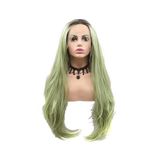 Perücken Frauen-grüne Perücke-lange Glatte Haar-Perücke-synthetische Hitzebeständige Perücke Für Cosplay-Gebrauchs-Perücke Perücken Damen von NESPIQ