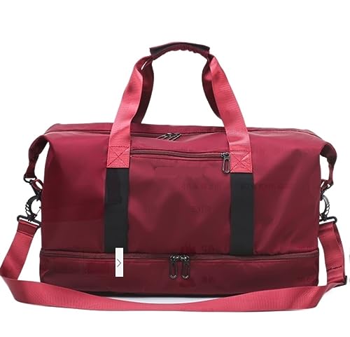 Umhängetasche Reisegepäcktasche, Sporttaschen, wasserdichte Nylon-Damen-Sporthandtaschen Umhängetasche klein (Color : Rosa, Size : 46 * 25 * 26cm) von NESPIQ