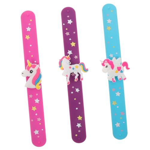 NESTINGHO 3st Einhorn-pat-kreis Umarmungs-schlag-armband Tiere Schlagen Schlagarmbänder Silikonarmband Raffhalter Für Vorhänge Einhorn-partygeschenke Spielzeug Kieselgel Schüttgut Kind von NESTINGHO