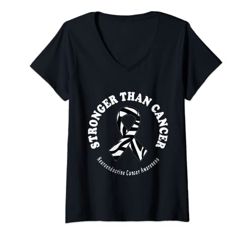 Damen Stronger Than Cancer Net Neuroendokrine Cancer T-Shirt T-Shirt mit V-Ausschnitt Damen Stronger Than Cancer Net Neuroendokrine Cancer T-Shirt T-Shirt mit V-Ausschnitt von NET Cancer Awareness Tee Shirt