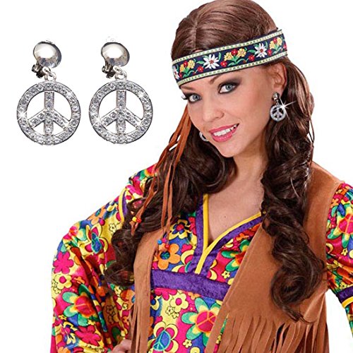 NET TOYS 70er Jahre Peace Ohrringe Hippie Ohrclips Hippieschmuck Kostüm Zubehör Ohr Ringe Karnevalsaccessoire Faschingsaccessoire NET TOYS 70er Jahre Peace Ohrringe Hippie Ohrclips Hippieschmuck Kostüm Zubehör Ohr Ringe Karnevalsaccessoire Faschingsaccessoire von NET TOYS