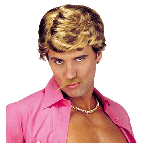 NET TOYS Braune Herren Perücke Charmeur, Playboyperücke in braun mit Bart, Herrenperücke Karnevalsperücke Faschingsperücke Männerperücke von NET TOYS