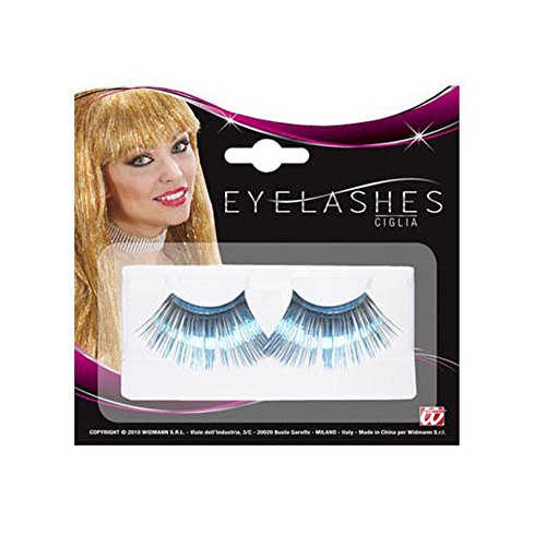 NET TOYS Falsche künstliche Wimpern türkis Kunstwimpern Karnevalwimpern Faschingswimpern von NET TOYS