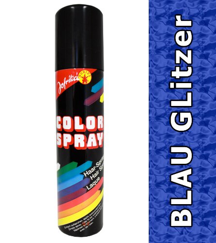 NET TOYS Glitterspray blau Glitzer Haar Spray Colorspray Haarcoloration blaues Haarspray Haarsprays Colorsprays Haarcolorationen von NET TOYS