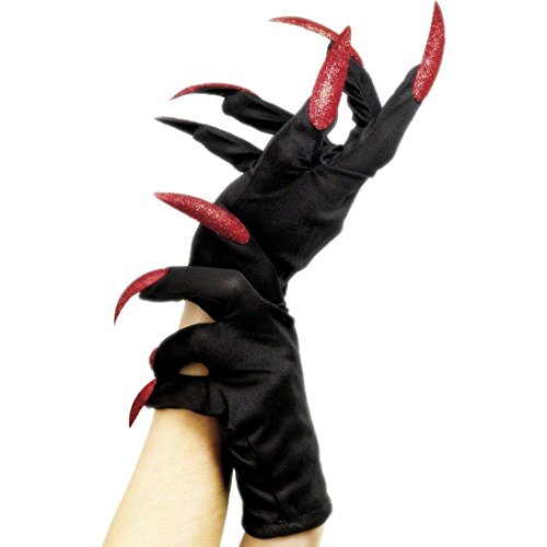 NET TOYS Hexenhandschuhe Halloween Handschuhe schwarz-rot Halloweenhandschuhe Damen Handschuh Hexenhände Hexen Kostüm Zubehör NET TOYS Hexenhandschuhe Halloween Handschuhe schwarz-rot Halloweenhandschuhe Damen Handschuh Hexenhände Hexen Kostüm Zubehör von NET TOYS