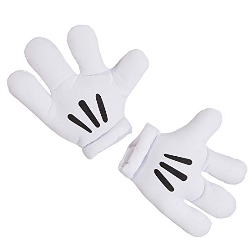 NET TOYS Micky Handschuhe Maus Riesenhände Mini Maus Riesenhandschuhe Paar Jumbo Handschuh Comichände Comic Figur Körperteile Karnevalskostüme Accessoires von NET TOYS