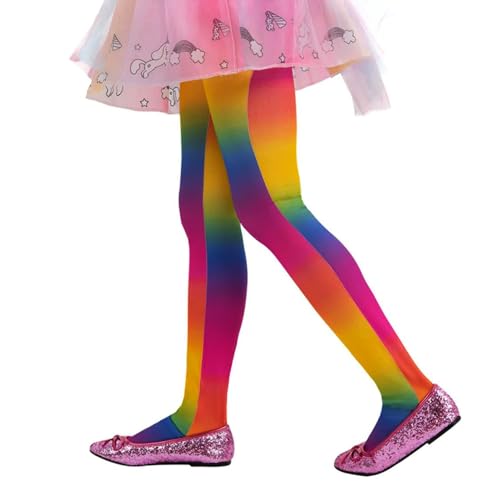NET TOYS Niedliche Kinder-Strumpfhose Regenbogen - Bunt - Hübsche Mädchen-Leggings Rainbow Strumpfhose von NET TOYS
