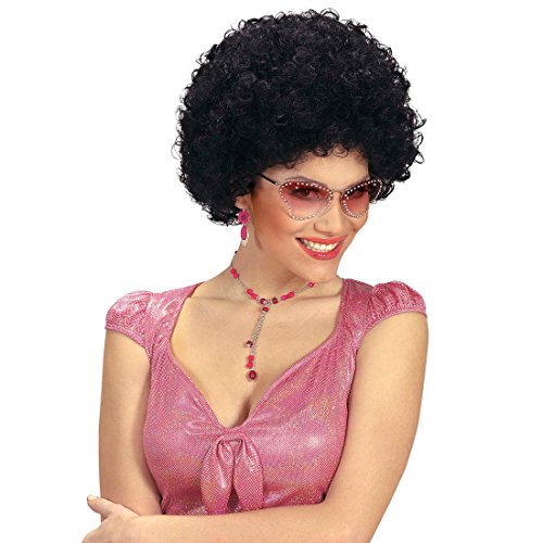 NET TOYS Schwarze 70er 80er Jahre Afroperücke Afrikaner Lockenperücke Unisex Afro Haare Brünette Locken Perücke Dunkler Lockenkopf Kostüm Zubehör von NET TOYS