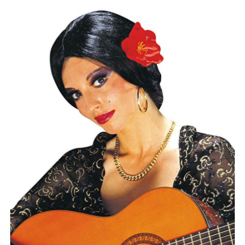 NET TOYS Schwarze Spanierin Perücke Carmen Flamenco Damenperücke Faschingsperücke Karnevalsperücke Flamencoperücke, Einheitsgröße, Kunsthaar von NET TOYS