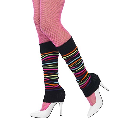 NET TOYS Stulpen gestreift Beinstulpen Geringelt schwarz-bunt Leg Warmers 80er Beinwärmer Aerobic Tanzstulpen Ballettstulpen Ringelstulpen von NET TOYS