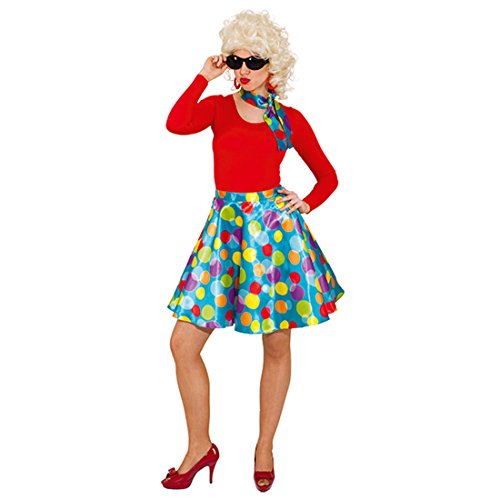 NET TOYS Tellerrock mit Halstuch Petticoat-Rock bunt 34/36 (XS/S) Rockabilly Rock gepunktet Damenrock Swing von NET TOYS