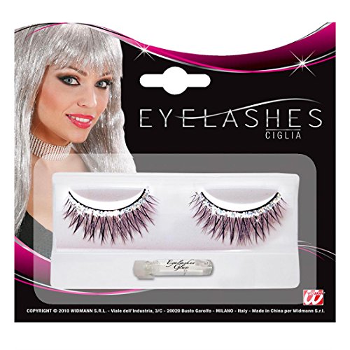 NET TOYS Zarte falsche Wimpern Silber-schwarz Makeup Kunstwimpern Karnevalswimpern Faschingswimpern Wimpernextension von NET TOYS
