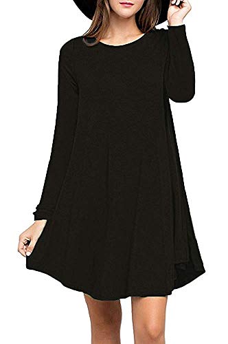 NETANT Damen Mini Kleid Rundhals Stretch Casual Kleider von NETANT