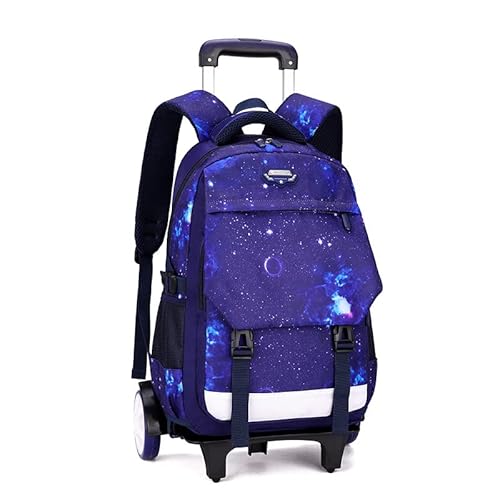 NETFEN Trolley Rucksack mit 6 Rollen, Rucksack Rollen Trolleytasche,16 Zoll Nylon Jungen Maedchen Trolley Schulranzen Abnehmbare Schulrucksack Trolley für Schulreisen von NETFEN