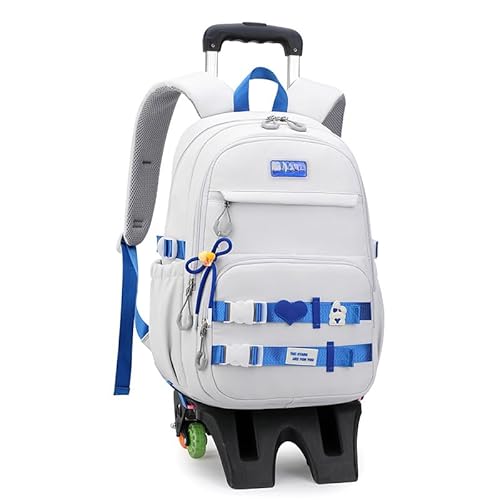 NETFEN Trolley Rucksack mit 6 Rollen, Rucksack Rollen Trolleytasche,16 Zoll Nylon Jungen Maedchen Trolley Schulranzen Abnehmbare Schulrucksack Trolley für Schulreisen von NETFEN