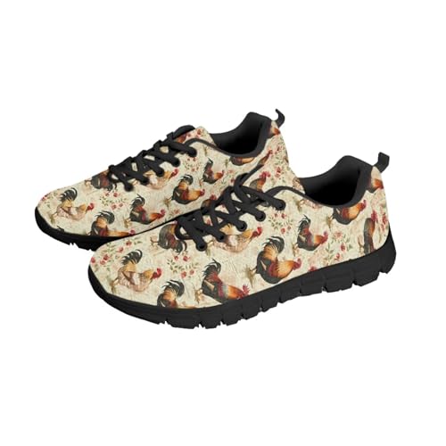 Athletische Laufschuhe mit Hahn-Hühnchen-Print für Damen, rutschfeste Tennisschuhe mit Air-Mesh-Wanderschuhe, Sportschuhe, Reise-Joggingschuhe Athletische Laufschuhe mit Hahn-Hühnchen-Print für Damen, rutschfeste Tennisschuhe mit Air-Mesh-Wanderschuhe, Sportschuhe, Reise-Joggingschuhe von NETILGEN