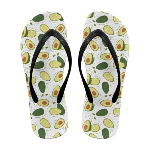 NETILGEN Avocado-auf-Weiß-Sommer-Flip-Flops für Damen und Teenager, rutschfeste Strand- und Pool-Hausschuhe, flache Badeschuhe NETILGEN Avocado-auf-Weiß-Sommer-Flip-Flops für Damen und Teenager, rutschfeste Strand- und Pool-Hausschuhe, flache Badeschuhe von NETILGEN