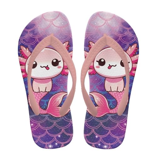 NETILGEN Axolotl-Meerjungfrauenschuppen-Flip-Flops für Mädchen, Pool-/Strand-Hausschuhe, rutschfeste Zehensandalen, Kleinkinder-Hausschuhe mit rutschfester EVA-Sohle NETILGEN Axolotl-Meerjungfrauenschuppen-Flip-Flops für Mädchen, Pool-/Strand-Hausschuhe, rutschfeste Zehensandalen, Kleinkinder-Hausschuhe mit rutschfester EVA-Sohle von NETILGEN