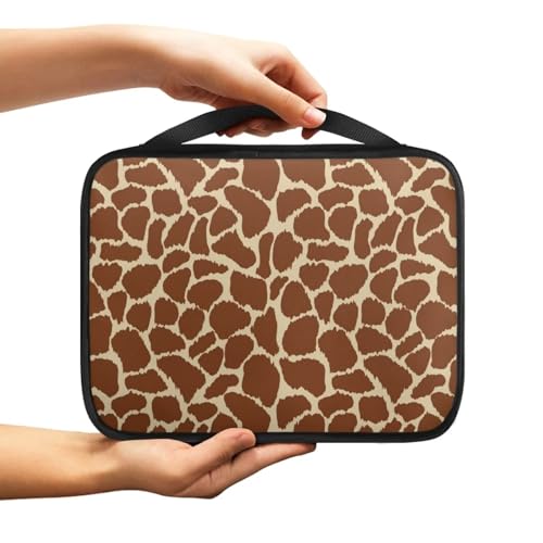 NETILGEN Bibelhülle Buchhülle Tasche mit Griff Reißverschluss Tragetasche Kirche Tasche Tragbare Multifunktionale Handtasche für Frauen Männer Kinder Giraffe Druck von NETILGEN