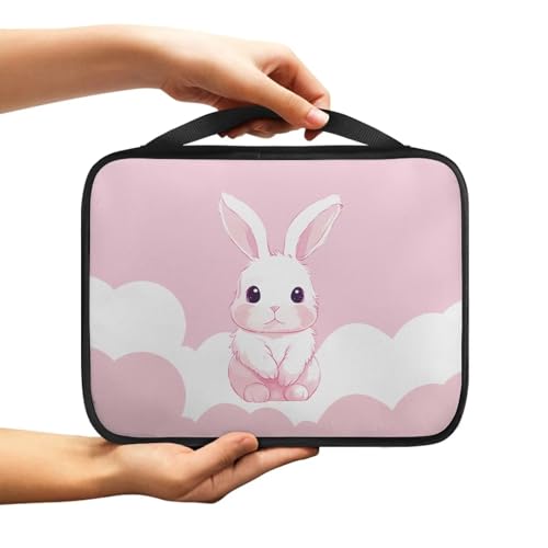 NETILGEN Bibelschutzhülle Bibeltasche Bibeltasche Tragetasche mit Reißverschluss Multifunktion Reisepasshalter Reisetasche Handtasche Tragen Kirche Tasche Bunny Pink von NETILGEN