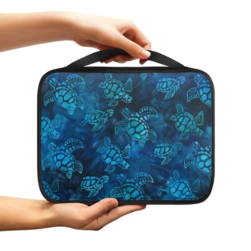 NETILGEN Book Cover Bag Bible Cover Case with Durable Handle Scripture Study Bible Case Notebook Carrying Case Fits for Standard Size Bible, Blue Sea Turtle von NETILGEN