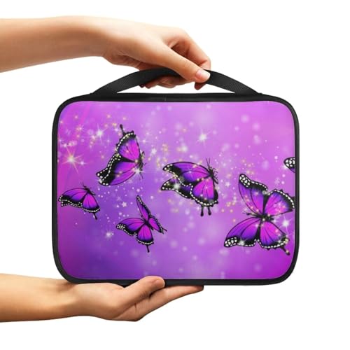 NETILGEN Book Cover Bag Bible Cover Case with Durable Handle Scripture Study Bible Case Notebook Carrying Case Fits for Standard Size Bible, Butterfly Bling Purple NETILGEN Book Cover Bag Bible Cover Case with Durable Handle Scripture Study Bible Case Notebook Carrying Case Fits for Standard Size Bible, Butterfly Bling Purple von NETILGEN