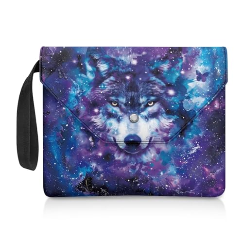 NETILGEN Book Sleeve Book Schutzhülle mit extra Sleeve Tasche Button Flap Design waschbar Taschenbuch Geldbörse Lehrbuch Schutzhülle Lesegeschenk Wolf Schmetterling Galaxie Blau NETILGEN Book Sleeve Book Schutzhülle mit extra Sleeve Tasche Button Flap Design waschbar Taschenbuch Geldbörse Lehrbuch Schutzhülle Lesegeschenk Wolf Schmetterling Galaxie Blau von NETILGEN