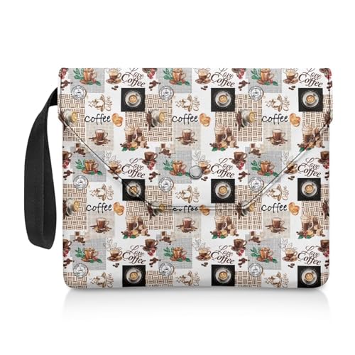 NETILGEN Book Sleeve Protector Book Cover Book Wallet for Paperback Hardcover Book Storage Bag Book Sox with Extra Sleeve Pocket Book Nerd Gifts, Coffee Vintage von NETILGEN