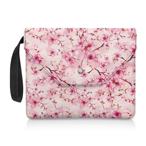 NETILGEN Book Sleeve Protector Book Cover Book Wallet for Paperback Hardcover Book Storage Bag Book Sox with Extra Sleeve Pocket Book Nerd Gifts, Pink Flower von NETILGEN