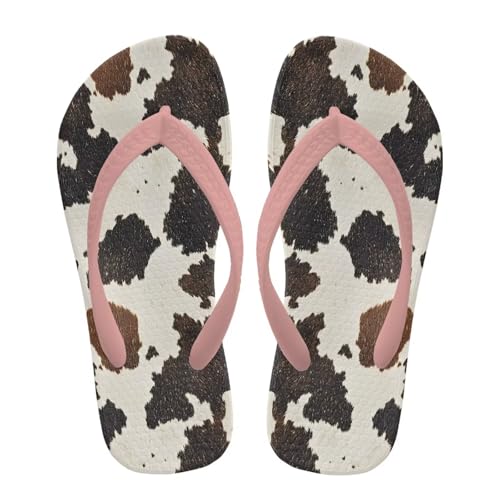 NETILGEN Braune Sommer-Hausschuhe mit Rindsleder-Print, rutschfeste Strand-Duschschuhe aus Gummi mit rutschfester EVA-Sohle NETILGEN Braune Sommer-Hausschuhe mit Rindsleder-Print, rutschfeste Strand-Duschschuhe aus Gummi mit rutschfester EVA-Sohle von NETILGEN