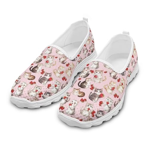 NETILGEN Cat Heart Damen-Slipper mit Air-Mesh, runde Zehenpartie, Flache Schuhe mit Memory-Schaum, Tennisschuhe NETILGEN Cat Heart Damen-Slipper mit Air-Mesh, runde Zehenpartie, Flache Schuhe mit Memory-Schaum, Tennisschuhe von NETILGEN