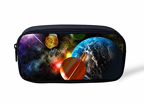 NETILGEN Federmäppchen mit buntem Planeten-Design für Jungen, Mädchen, Kinder, Stifteetui, Münzbörse, Schulbedarf von NETILGEN