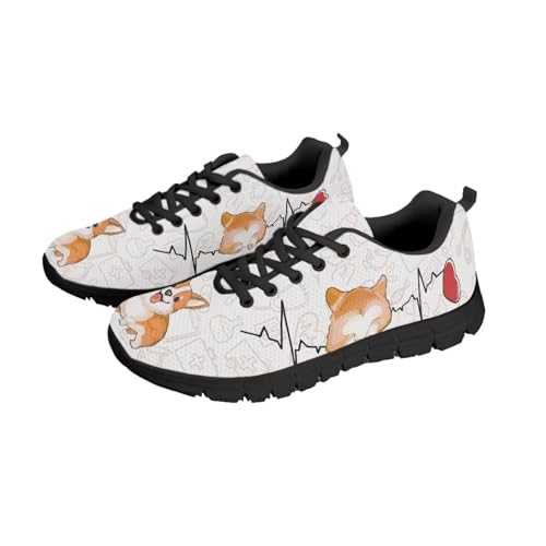 NETILGEN Corgi Dog Nurse Heart, leichte Tennisschuhe für Damen, Wanderschuhe, sportliche Schnürschuhe zum Laufen NETILGEN Corgi Dog Nurse Heart, leichte Tennisschuhe für Damen, Wanderschuhe, sportliche Schnürschuhe zum Laufen von NETILGEN