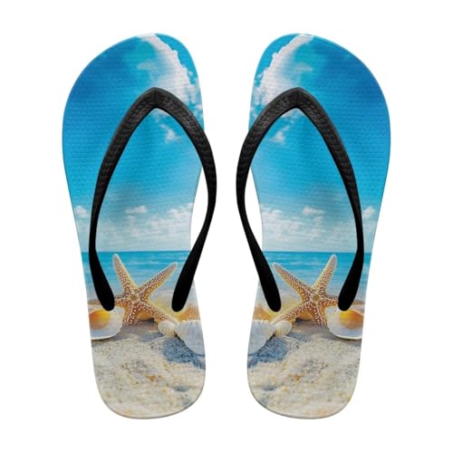 NETILGEN Damen-Flip-Flops, Strandsandalen mit Seestern-Muster, leichte, rutschfeste Bade- und Hausschuhe mit EVA-Sohle, Duschschuhe NETILGEN Damen-Flip-Flops, Strandsandalen mit Seestern-Muster, leichte, rutschfeste Bade- und Hausschuhe mit EVA-Sohle, Duschschuhe von NETILGEN