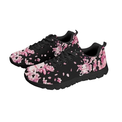 NETILGEN Damen-Walking-Sneaker, Kirschblüten-Axolotl, Schnürschuhe, Bequeme Sportschuhe zum Laufen, Joggen, Workout, Sportschuhe NETILGEN Damen-Walking-Sneaker, Kirschblüten-Axolotl, Schnürschuhe, Bequeme Sportschuhe zum Laufen, Joggen, Workout, Sportschuhe von NETILGEN