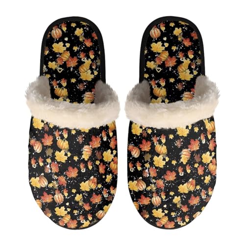 NETILGEN Fall Slippers for Women Autumn Maple Leaf Fuzzy Slippers Casual Slip on House Shoes Comfy Lightweight Indoor Flats Shoes NETILGEN Fall Slippers for Women Autumn Maple Leaf Fuzzy Slippers Casual Slip on House Shoes Comfy Lightweight Indoor Flats Shoes von NETILGEN