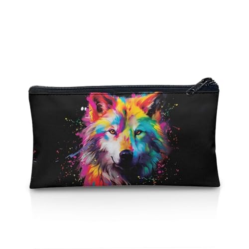 NETILGEN Federmäppchen Marker Stifthalter Schule Schreibwaren Organizer Geschenk für Primay Middle High School College Studenten, Bunter Wolf, Einheitsgröße, Lässiger Tagesrucksack NETILGEN Federmäppchen Marker Stifthalter Schule Schreibwaren Organizer Geschenk für Primay Middle High School College Studenten, Bunter Wolf, Einheitsgröße, Lässiger Tagesrucksack von NETILGEN