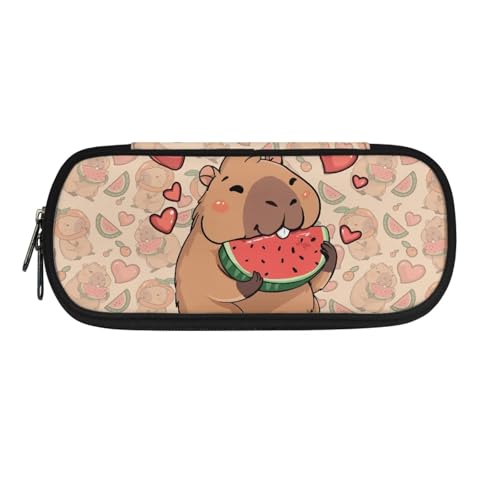 NETILGEN Federmäppchen für Jungen Mädchen zurück zur Schule Schreibwaren Stifthalter mit Fach, Capibara Sommer Wassermelone, Schulranzen von NETILGEN
