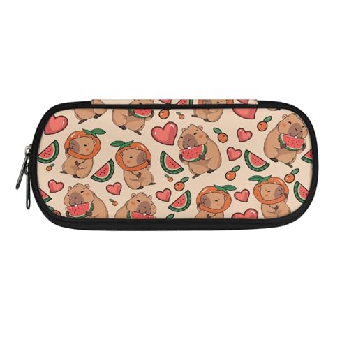 NETILGEN Federmäppchen für Jungen Mädchen zurück zur Schule Schreibwaren Stifthalter mit Fach, Capibara Wassermelone, Schulranzen von NETILGEN
