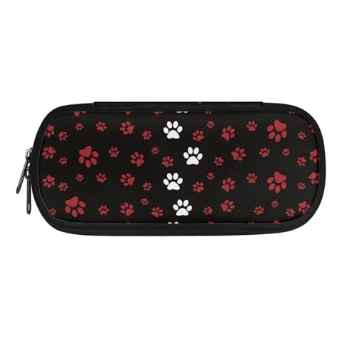 NETILGEN Federmäppchen für Kinder Jungen Schreibwaren Organizer Stiftemappe Federmappe, Bunte Tierpfoten, Schulranzen von NETILGEN