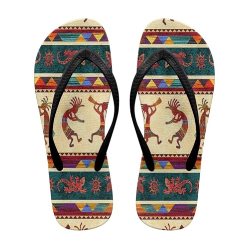 NETILGEN Flip-Flops für den Strand im indischen Azteken-Design, Sommer- und Strand-Wasserschuhe mit rutschfester EVA-Sohle, bequem und schnelltrocknend NETILGEN Flip-Flops für den Strand im indischen Azteken-Design, Sommer- und Strand-Wasserschuhe mit rutschfester EVA-Sohle, bequem und schnelltrocknend von NETILGEN