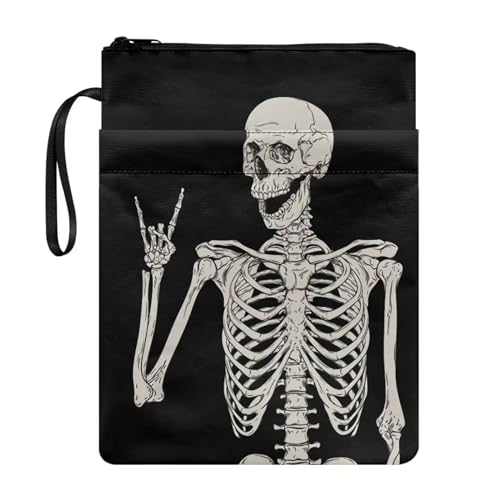 NETILGEN Funny Skeleton Book Sleeve for Book Lovers Book Covers for Soft Cover Books Textbooks Protector Paperback Cover Purse Book Sox NETILGEN Funny Skeleton Book Sleeve for Book Lovers Book Covers for Soft Cover Books Textbooks Protector Paperback Cover Purse Book Sox von NETILGEN