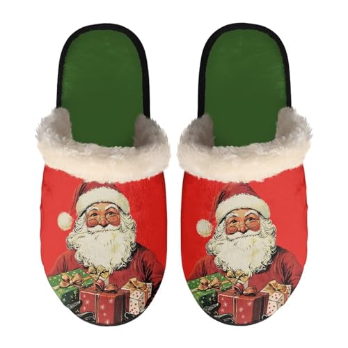 NETILGEN Geschenke: Flauschige Weihnachtsmann-Hausschuhe für Damen und Herren, für drinnen und draußen, Memory-Schaum-Hausschuhe mit rutschfester Sohle, Schlafzimmerschuhe NETILGEN Geschenke: Flauschige Weihnachtsmann-Hausschuhe für Damen und Herren, für drinnen und draußen, Memory-Schaum-Hausschuhe mit rutschfester Sohle, Schlafzimmerschuhe von NETILGEN