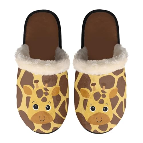 NETILGEN Giraffen-Hausschuhe für Damen und Herren, flauschige Winterschuhe mit Anti-Rutsch-Sohle, bequeme Memory-Schaum-Hausschuhe, lässige flache Schuhe NETILGEN Giraffen-Hausschuhe für Damen und Herren, flauschige Winterschuhe mit Anti-Rutsch-Sohle, bequeme Memory-Schaum-Hausschuhe, lässige flache Schuhe von NETILGEN