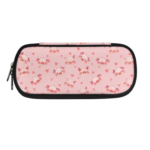 NETILGEN Große Kapazität Bleistift Stift Fall Für Kind Mädchen Schule Schreibwaren Lagerung Stift Beutel Halter Box Veranstalter, Cartoon Schweine, Schultasche von NETILGEN