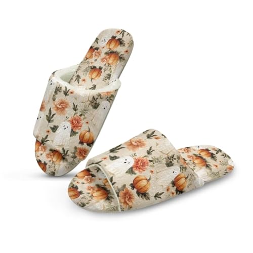 NETILGEN Halloween Fledermäuse schwarze Frauen offene Zehen Pantoffeln weiche gemütliche warme Hausschuhe für Indoor Outdoor von NETILGEN
