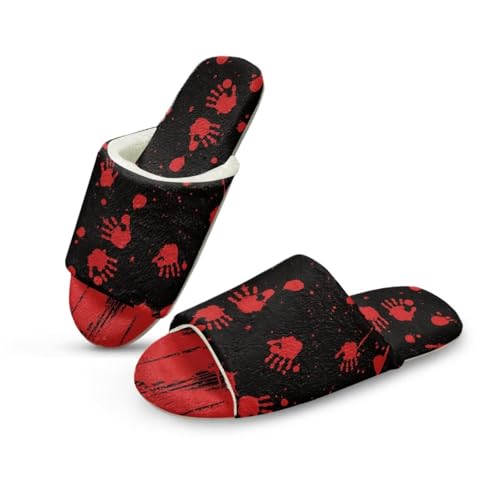 NETILGEN Halloween Theme Winter warme Schlafzimmer Pantoffeln für Frauen Flache Pantoffeln für Indoor Outdoor Spider Web Drucken von NETILGEN