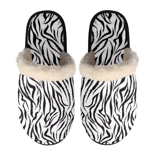 NETILGEN Hausschuhe für Damen mit Zebra-Print, lässige Slipper, bequeme, leichte flache Schuhe NETILGEN Hausschuhe für Damen mit Zebra-Print, lässige Slipper, bequeme, leichte flache Schuhe von NETILGEN