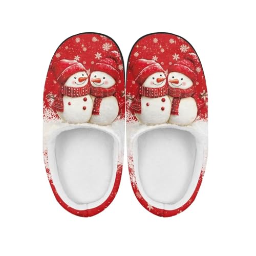 NETILGEN Hausschuhe für Mädchen, Paar-Schneemann-Print, flauschige Winter-Hausschuhe, bequeme Memory-Schaum-Schlupfschuhe, rückenfrei NETILGEN Hausschuhe für Mädchen, Paar-Schneemann-Print, flauschige Winter-Hausschuhe, bequeme Memory-Schaum-Schlupfschuhe, rückenfrei von NETILGEN